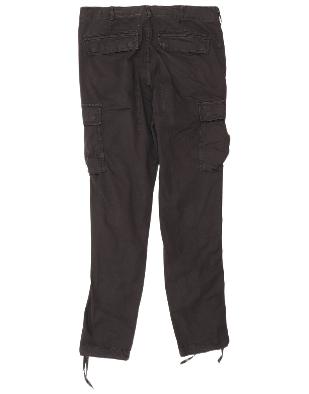 Jack & Jones Mens Slim Cargo Trousers W33 L34 Black Cotton