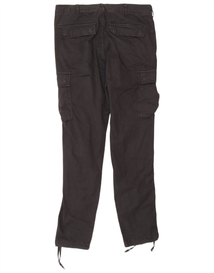 Jack & Jones Mens Slim Cargo Trousers W33 L34 Black Cotton