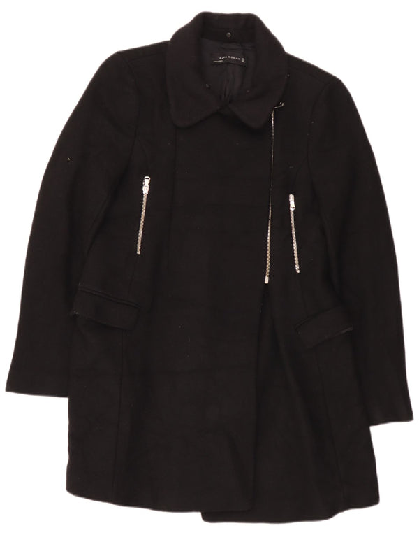 Zara Damen Mantel UK 14 Large Schwarz