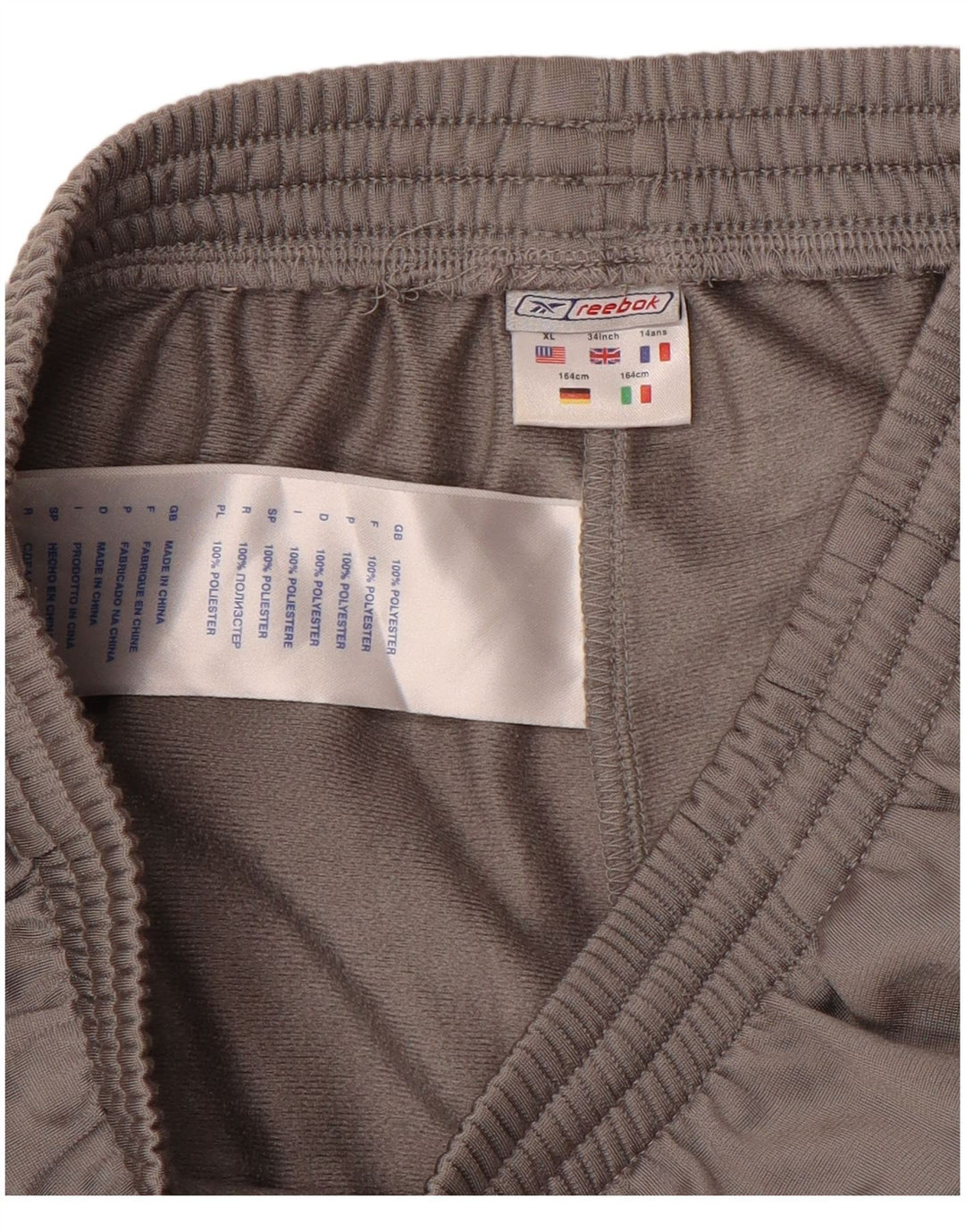 Reebok Jungen-Trainingshose mit Grafik, 13–14 Jahre, graues Polyester