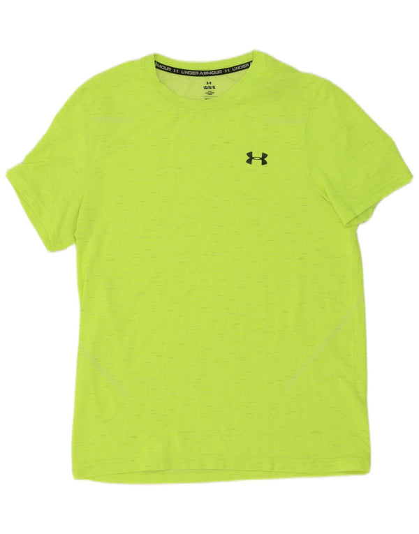 Under Armour Mens Fitted T-Shirt Top Large Yellow Flecked