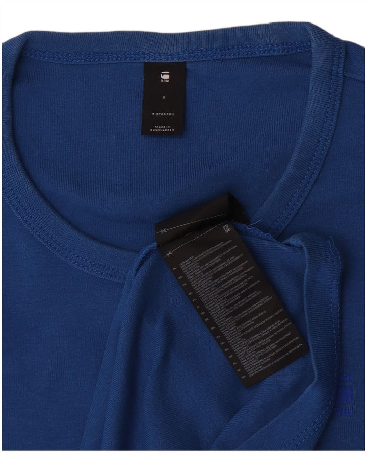G-Star Mens T-Shirt Top Small Blue Cotton