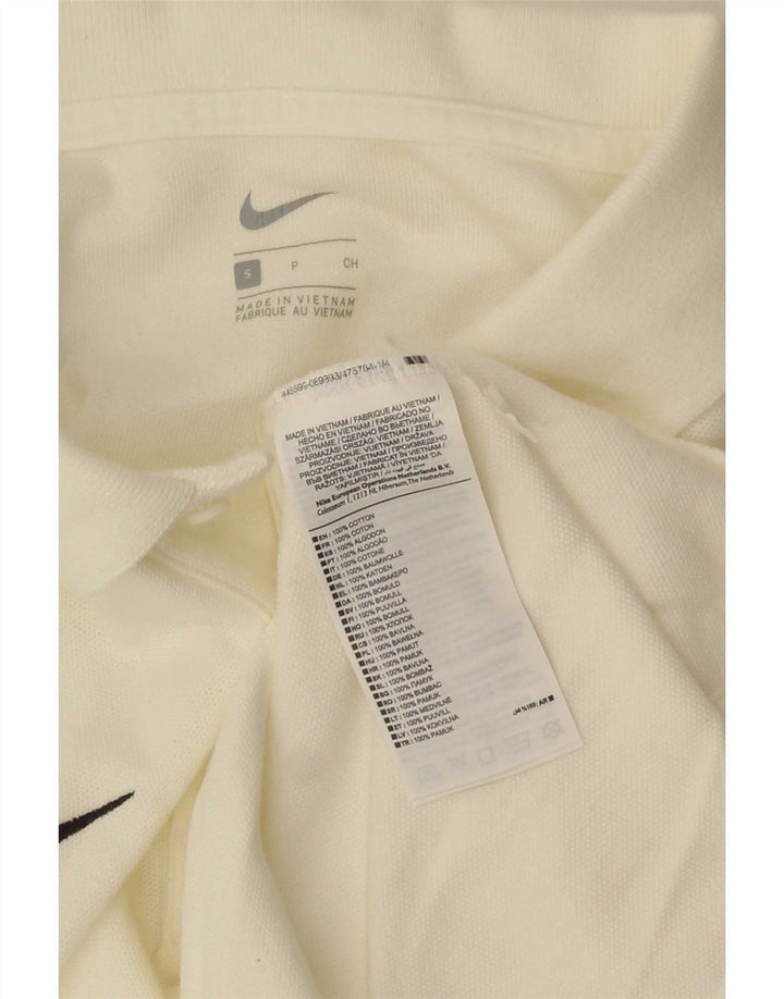 Polo Nike da uomo piccola in cotone bianco sporco