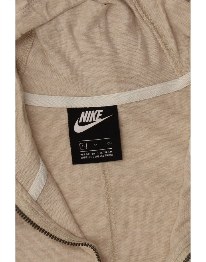 NIKE Womens Zip Hoodie Sweater UK 10 Small Beige Cotton Vintage Nike and Second-Hand Nike from Messina Hembry 