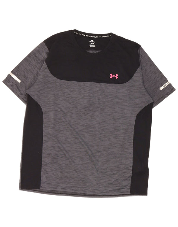 Under Armour Mens T-Shirt Top XL Grey Colourblock Polyester