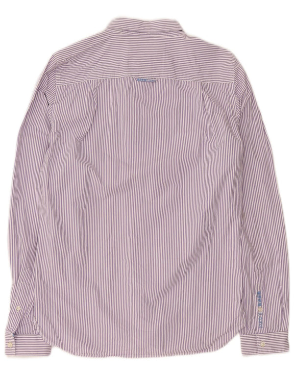 Superdry Mens Shirt Medium Purple Pinstripe Cotton