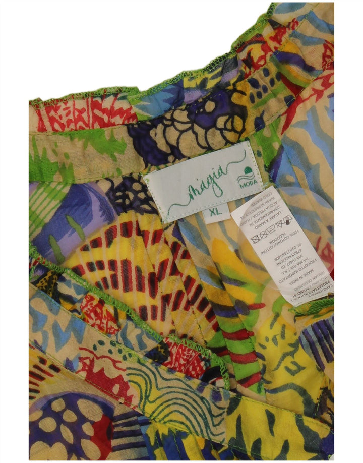 Vintage kvinders abstrakt mønster lagdelt kjole UK 18 XL flerfarvet