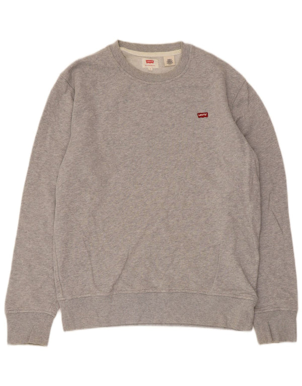 Levi's Uomo Felpa Maglione Piccolo Cotone Maculato Grigio
