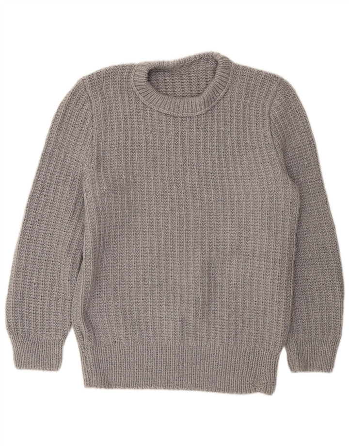Vintage Herren Pullover mit U-Boot-Ausschnitt Mittelgrau