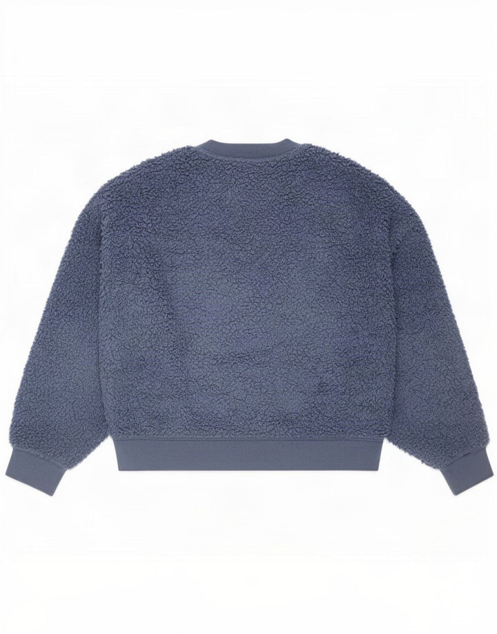Gap Womens Oversized Fleece Jumper UK 10 Small Blue Polyester