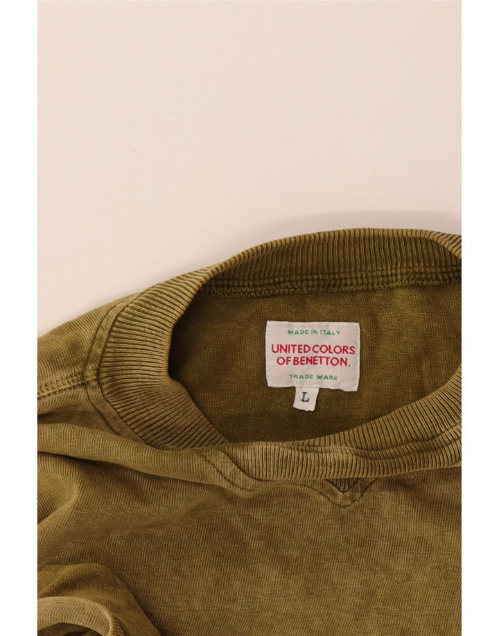 Benetton Mens T-Shirt Top Large Green
