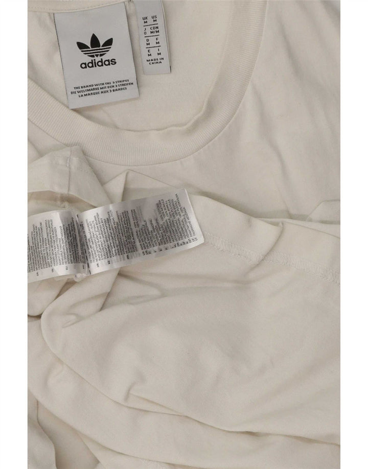 T-shirt grafica da uomo Adidas Top in cotone bianco medio