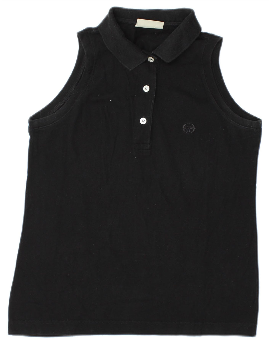 Sergio Tacchini Polo sans manches pour femme UK 12 Medium Noir