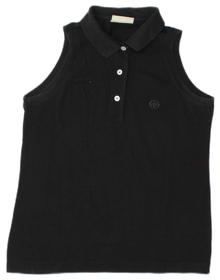 Sergio Tacchini Polo sans manches pour femme UK 12 Medium Noir