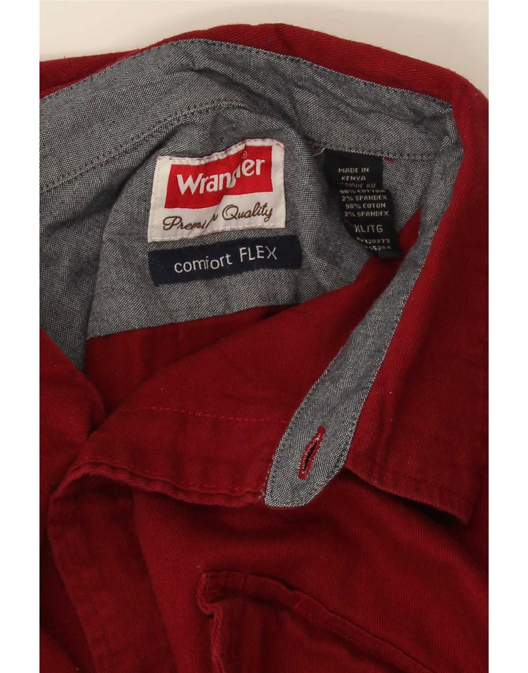 Wrangler Herren-Hemd mit normaler Passform, XL, rote Baumwolle