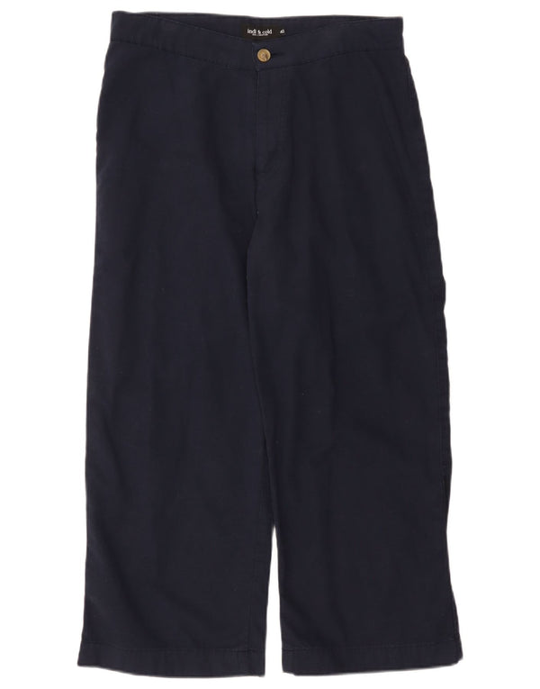 Indi & Cold Womens Loose Fit Cropped Trousers EU 42 Large W32 L24 Navy Blue