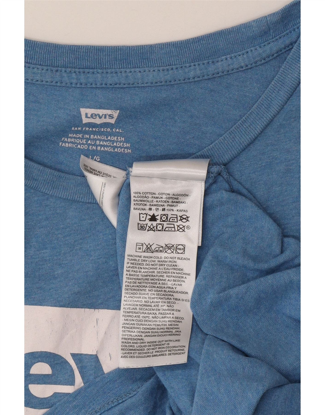 Levi's Mens Graphic T-Shirt Top Large Blue Cotton