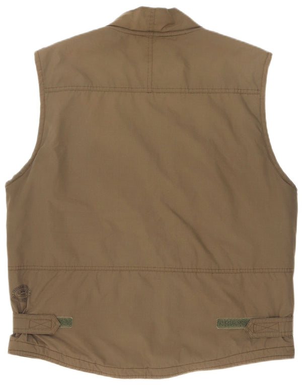 Camel Active Gilet utilitaire pour hommes UK 40 Large Kaki Polyester