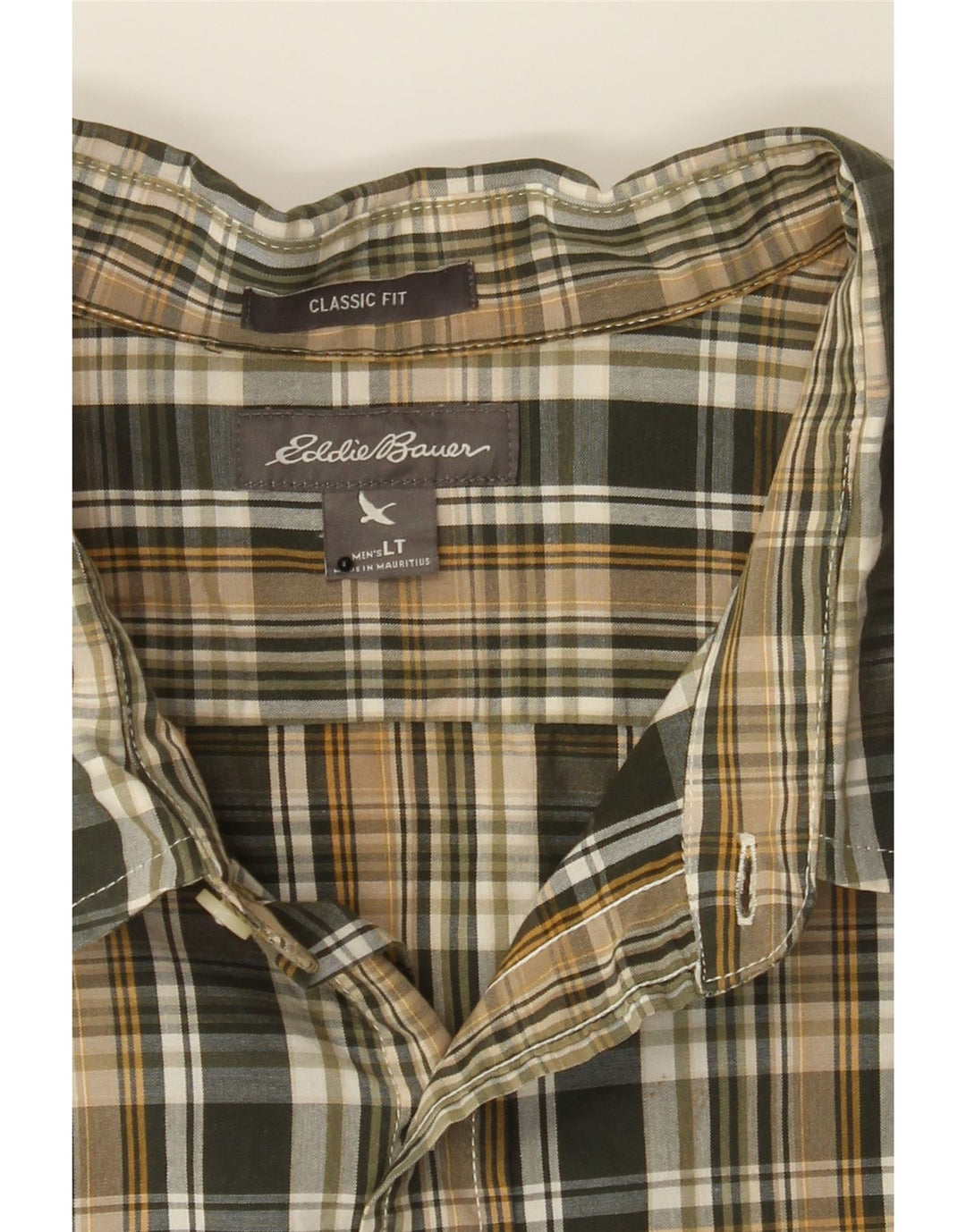 EDDIE BAUER Mens Classic Fit Shirt Large Green Check Cotton Classic Vintage Eddie Bauer and Second-Hand Eddie Bauer from Messina Hembry 