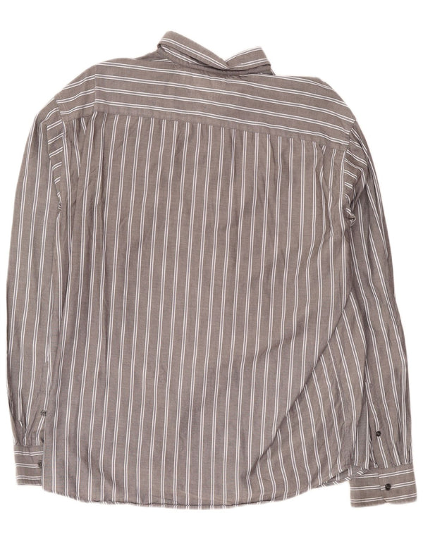 Tommy Hilfiger Mens Shirt XL Grey Pinstripe Cotton