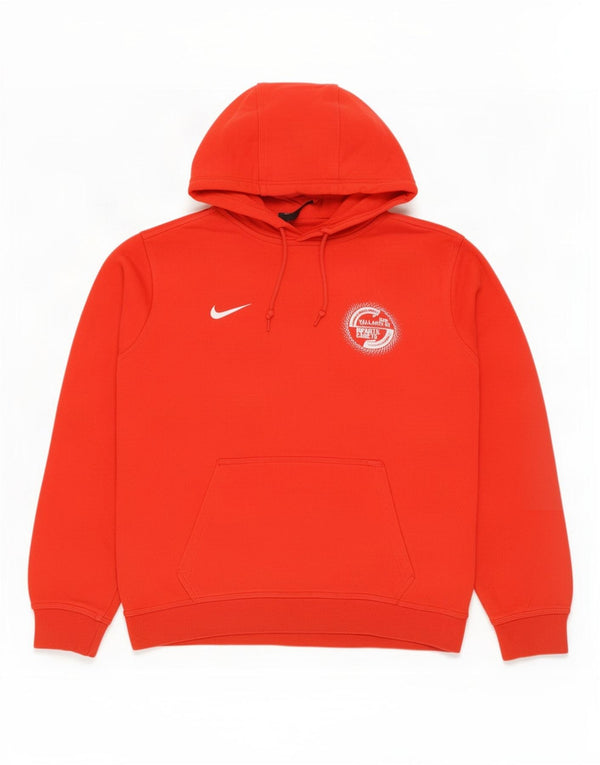 Nike Mens Hoodie Jumper Large Red Cotton