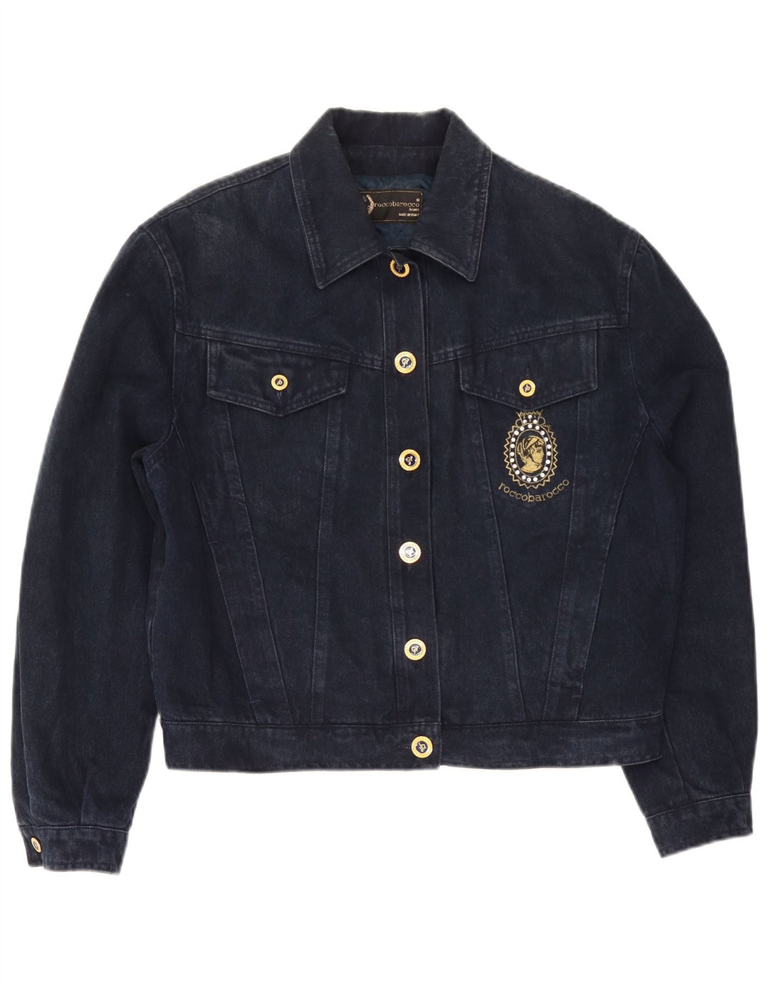 Giacca Jeans Donna Roccobarocco IT 42 Medio Blu Navy Cotone