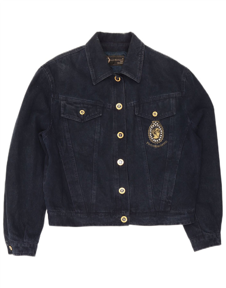 Giacca Jeans Donna Roccobarocco IT 42 Medio Blu Navy Cotone