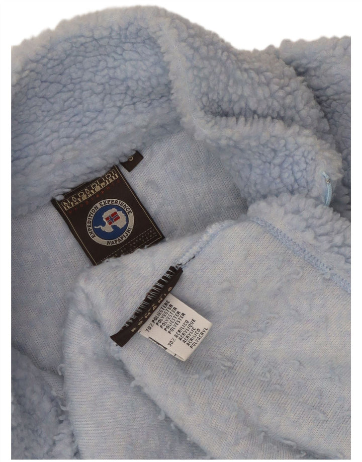 Napapijri Mens Geographic Zip Neck Fleece Jumper Small Blue Polyester