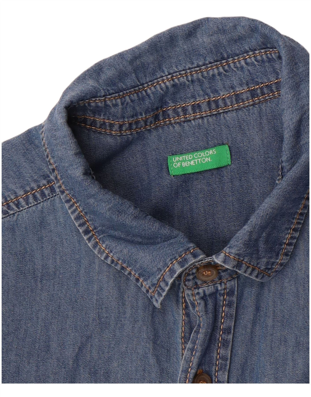 BENETTON Boys Denim Shirt 14-15 Years Blue