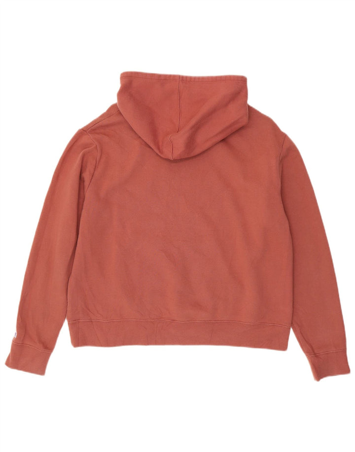 CHAMPION Womens Oversized Hoodie Jumper UK 14 Medium Maroon Cotton