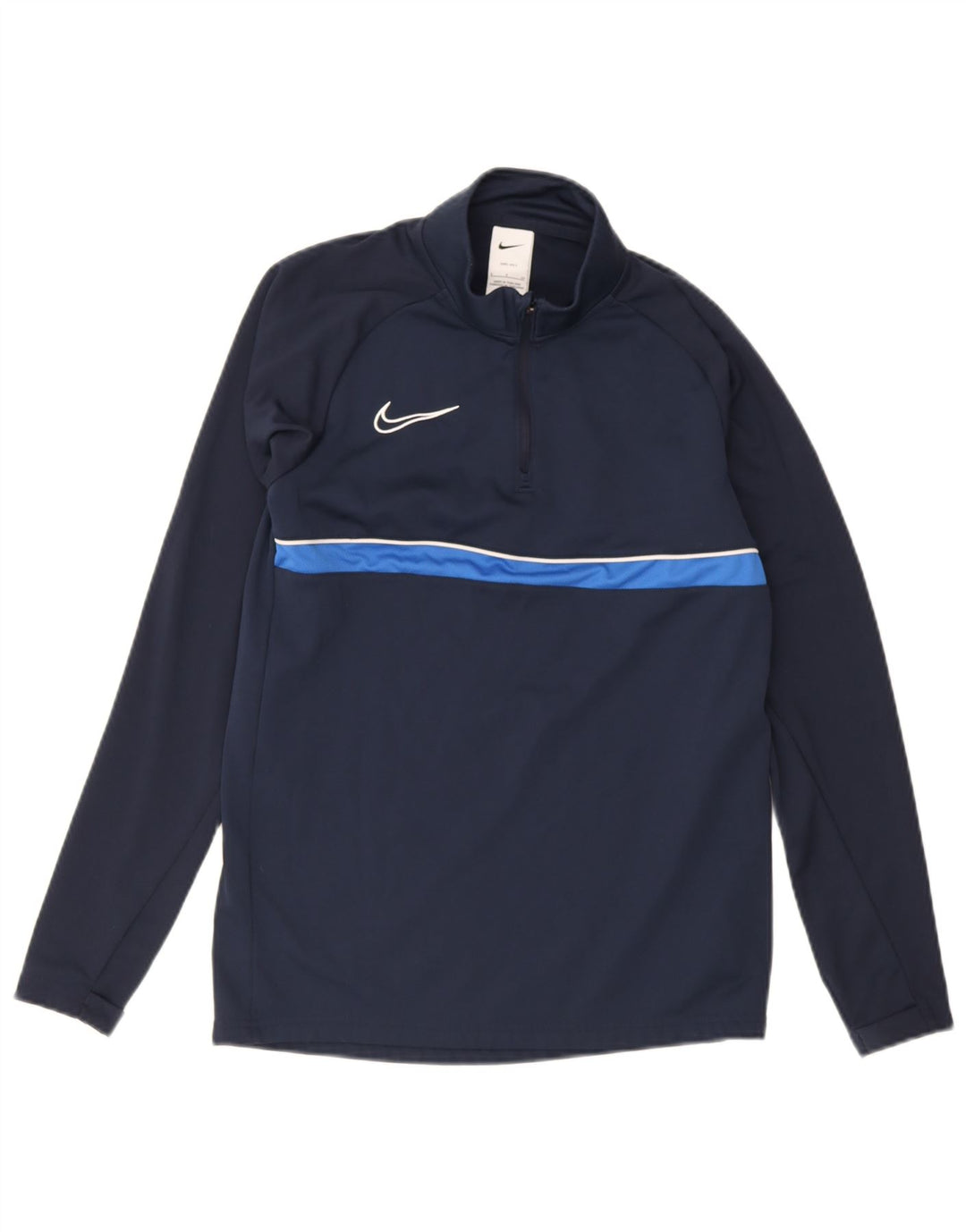 Nike Herre Dri Fit Pullover Træningsdragt Top Lille Navy Blue Colourblock