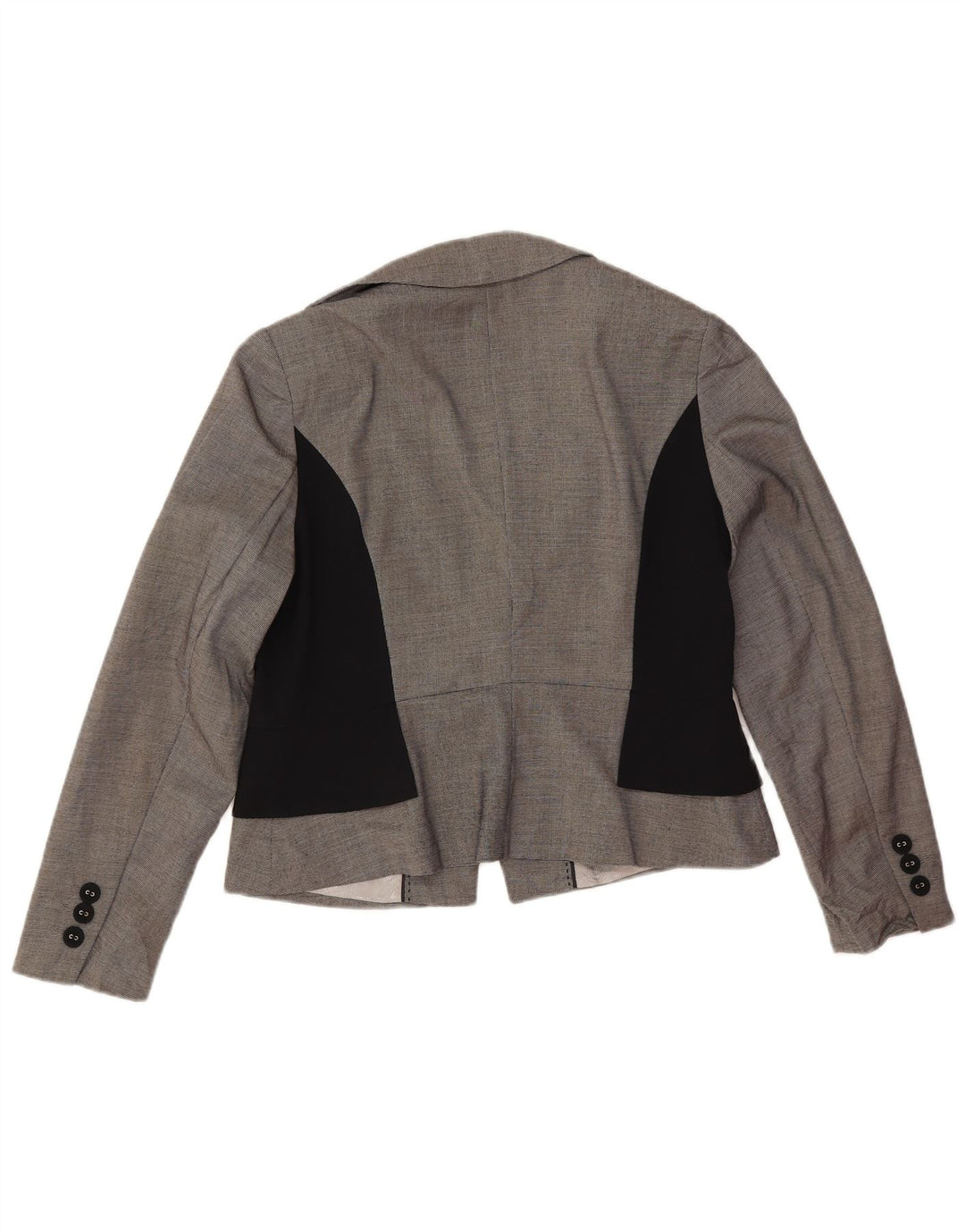 Marks & Spencer Womens Crop Blazer Jacket UK 14 Large Grey Colourblock