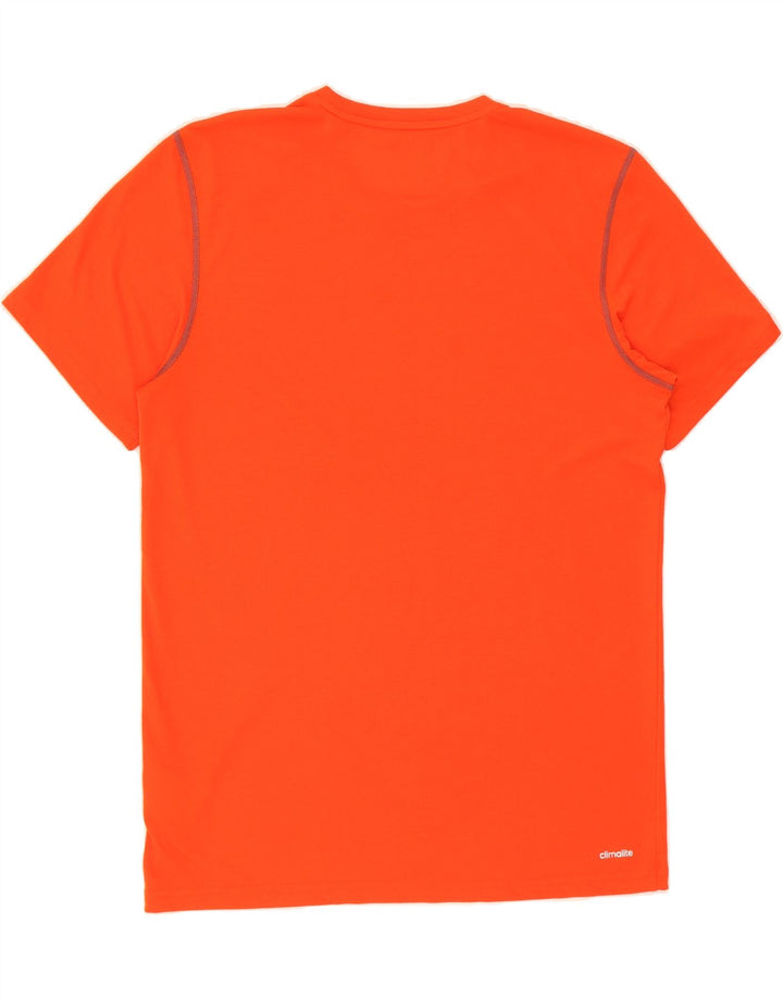 ADIDAS Mens Climalite T-Shirt Top Large Orange Polyester Vintage Adidas and Second-Hand Adidas from Messina Hembry 