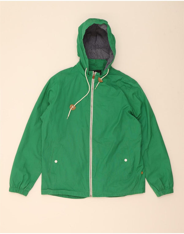 Giacca antipioggia da uomo con cappuccio Farah UK 40 grande cotone verde