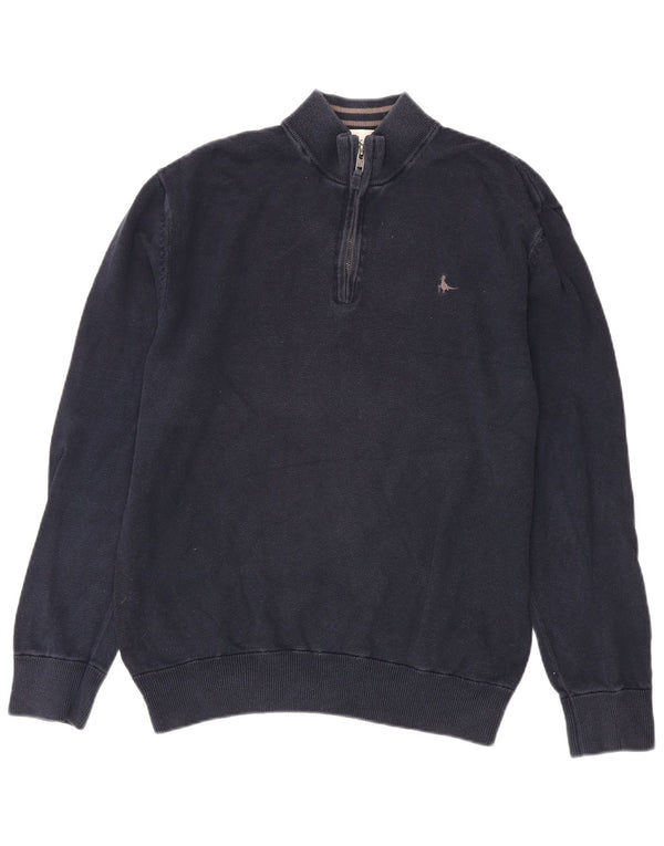 Jack Wills Pull col zippé pour homme XL en coton bleu marine