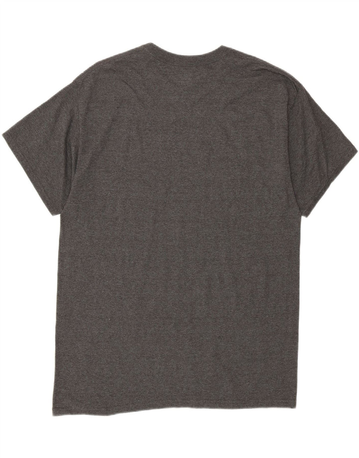 MAJESTIC Mens Graphic T-Shirt Top Large Grey Cotton Vintage Majestic and Second-Hand Majestic from Messina Hembry 