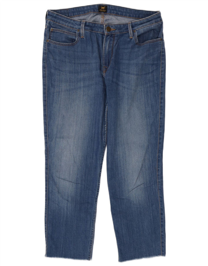 Lee Womens Scarlett Cropped Jeans W33 L25 Blue Cotton