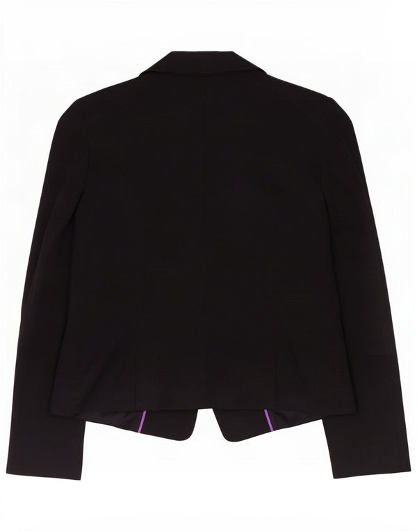 Oasis Giacca blazer da donna a 1 bottone UK 12 Cotone nero medio