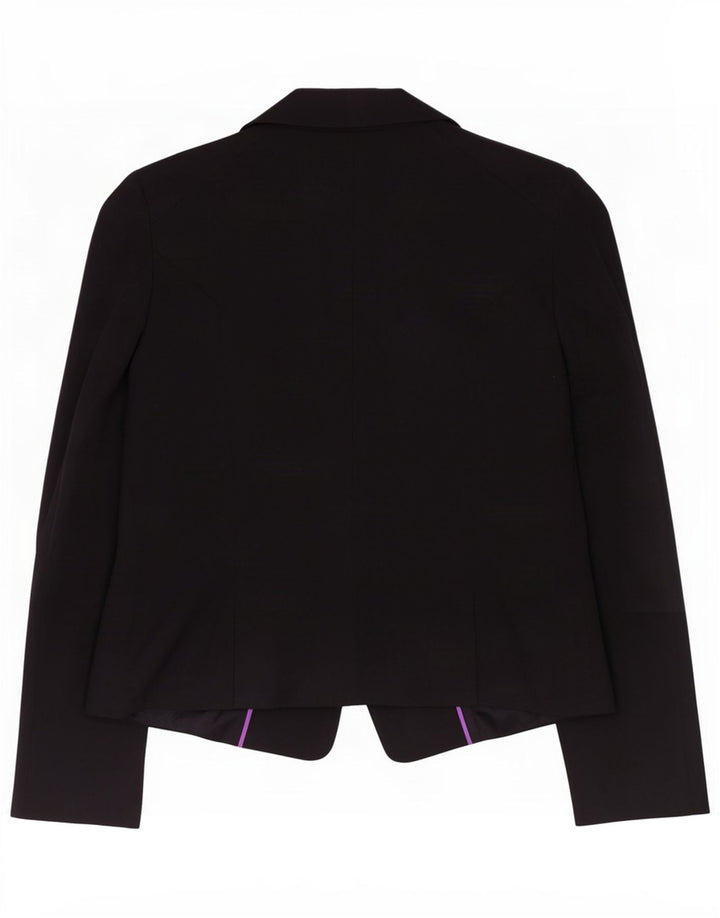 Oasis Womens 1 Button Blazer Jacket UK 12 Medium Black Cotton