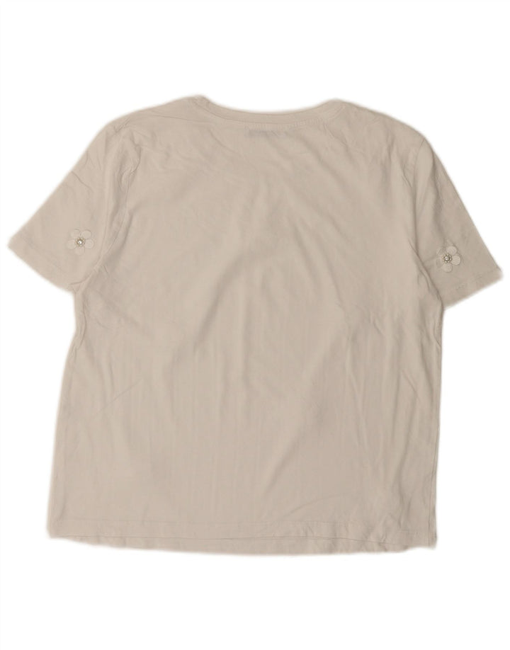 Zara Womens T-Shirt Top UK 14 Medium White Floral
