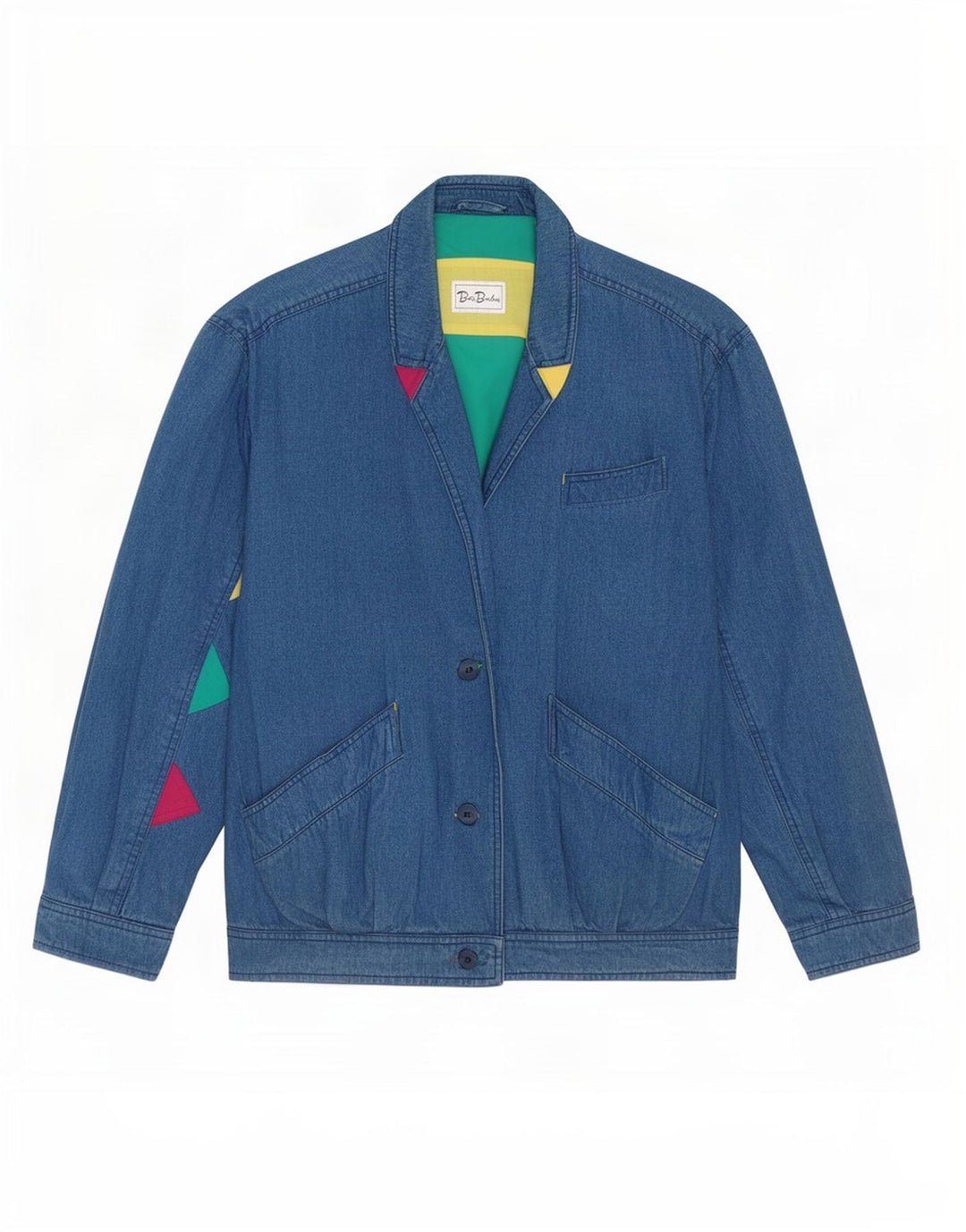 Betty Barclay Dame Oversized denim jakke UK 14 Large Blue Colourblock