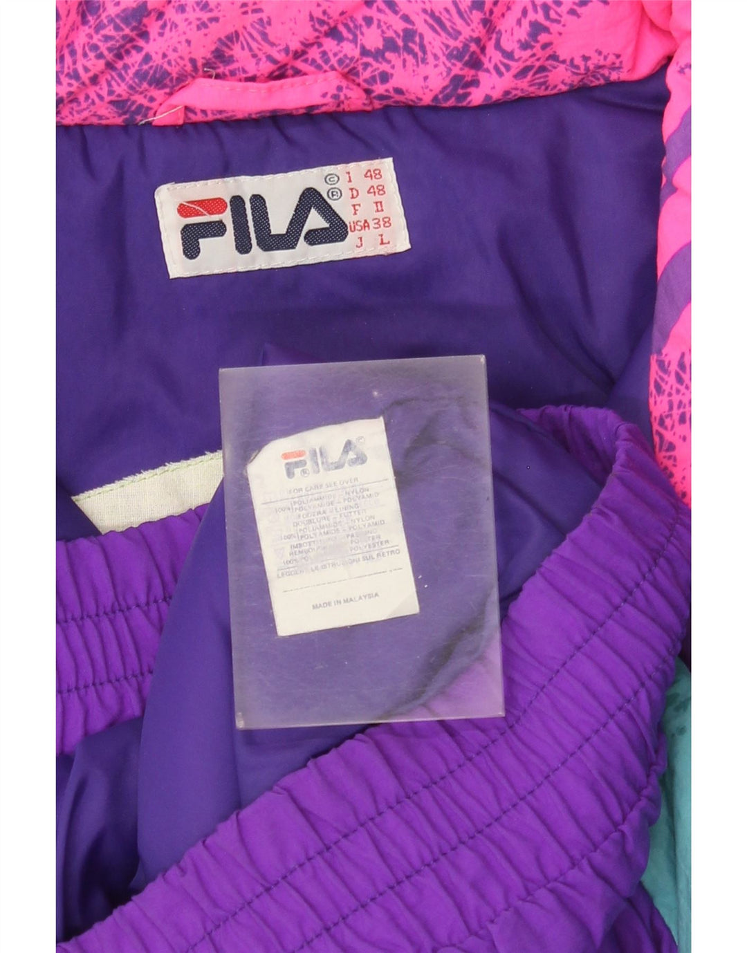 FILA Mens Loose Fit Ski Jacket IT 48 Medium Multicoloured Colourblock