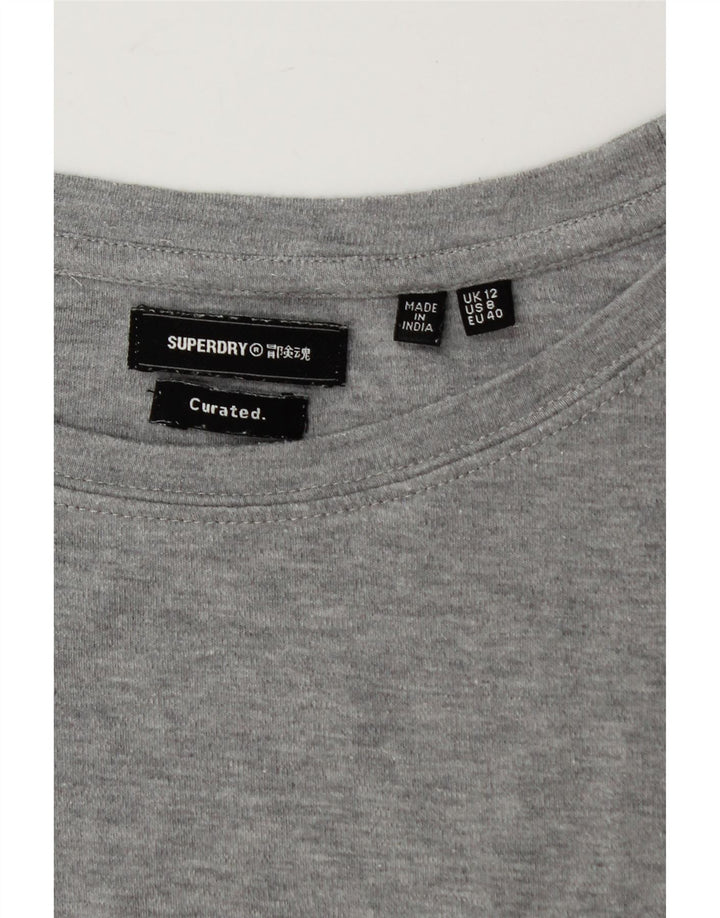 SUPERDRY Womens T-Shirt Top UK 12 Medium Grey Vintage Superdry and Second-Hand Superdry from Messina Hembry 