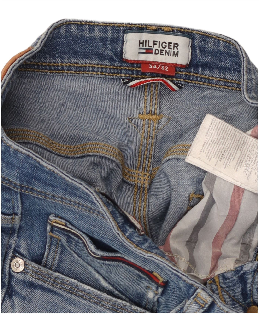 TOMMY HILFIGER Womens Bootcut Jeans W34 L32 Blue Cotton