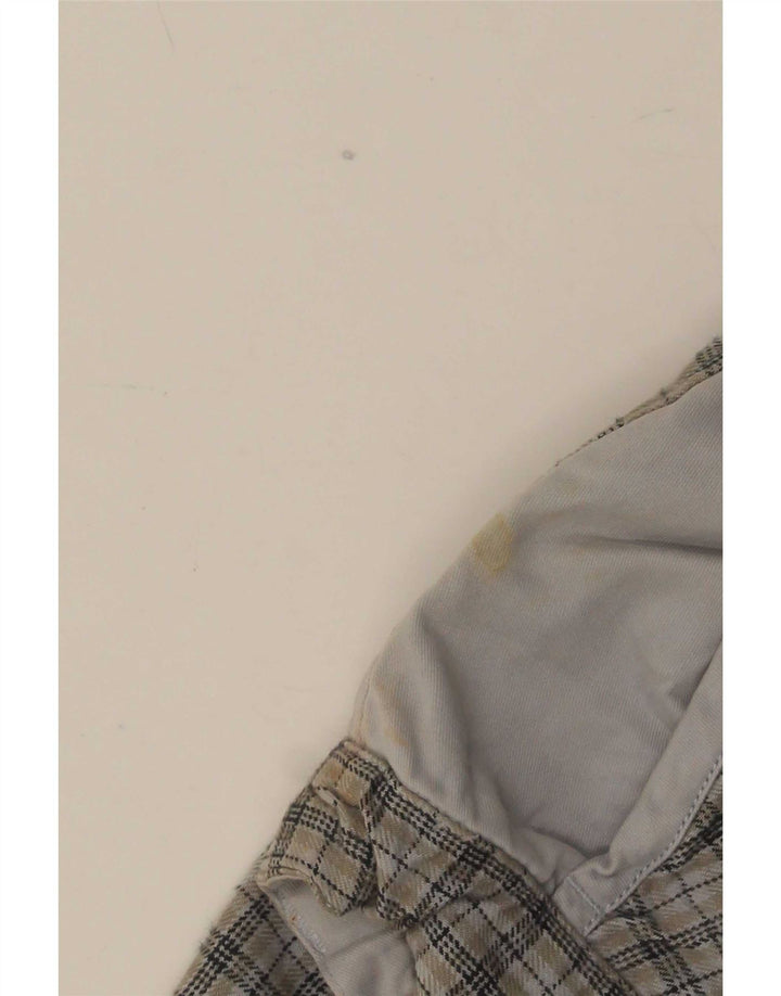 Think Pink Mens Straight Chino Trousers Large W36 L32 Grey Check