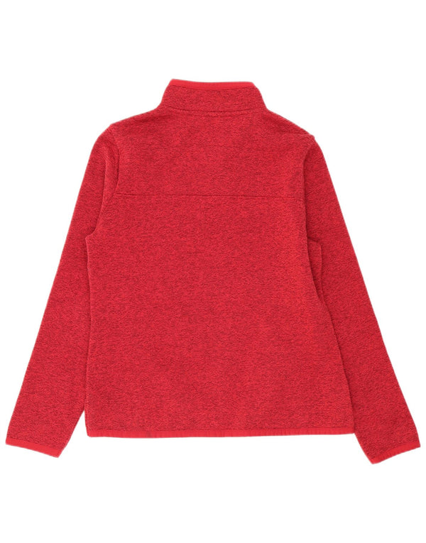 Felpa da donna con collo con zip Weird Fish, maglione UK 16, grande rosso chiazzato