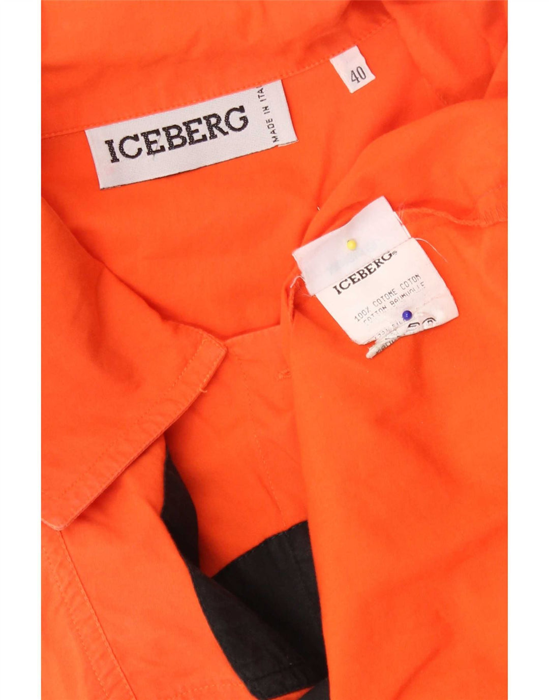 Iceberg Womens Oversized Graphic Shirt Blouse IT 40 Small Orange
