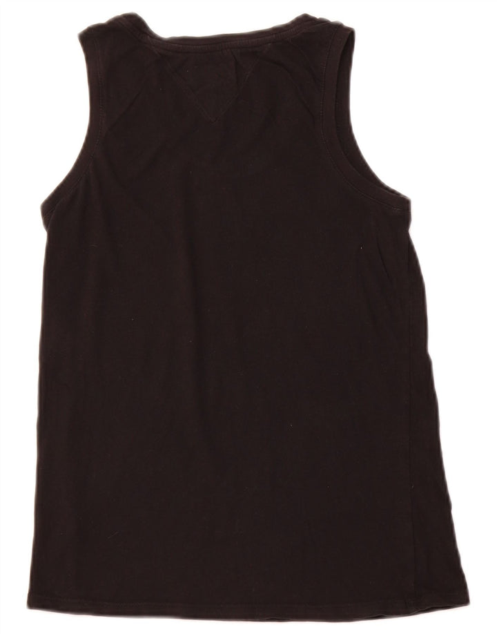 TOMMY HILFIGER Womens Graphic Vest Top UK 8 Small Black