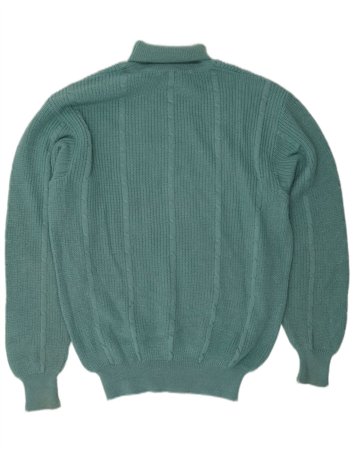 Pulover vintage pentru bărbați cu gât rulat, mare, verde