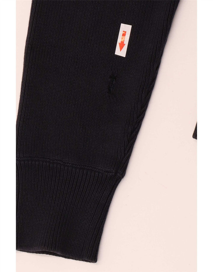 Sun68 Mens Cardigan Sweater Small Navy Blue Cotton